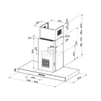 Cappa aspirante a parete Air Hub Stilo Glass Comfort 90 cm. classe A+ inox e vetro nero Faber