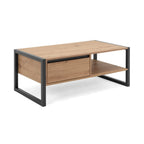 Tavolino da salotto 100x40h cm con cassetto e vano colore quercia e antracite - Denver