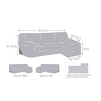 Copridivano elastico 250/310 cm penisola sinistra grigio bracciolo lungo