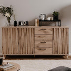 Sideboard 175 cm mit 3 Türen und 4 Schubladen Eiche - Wellington51A