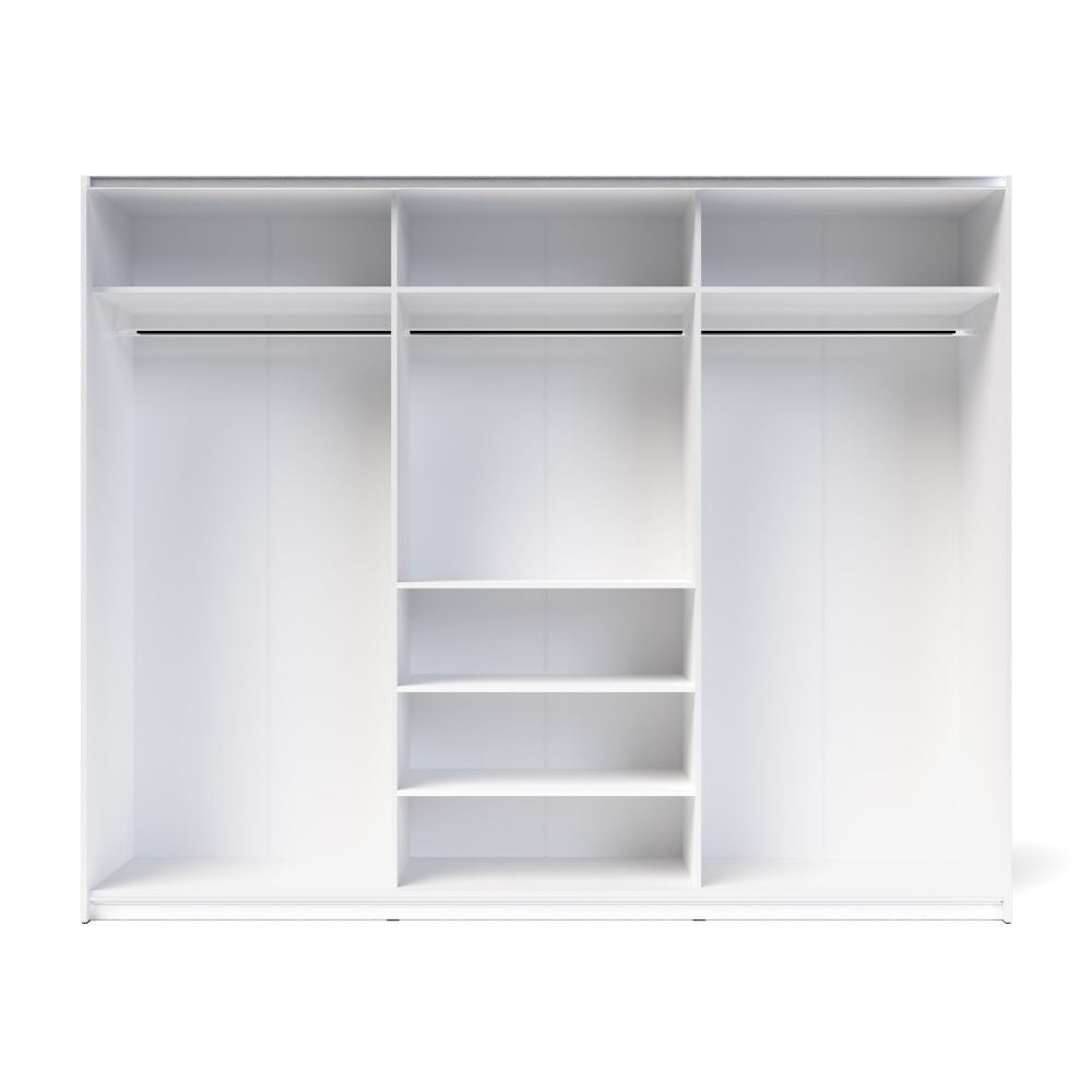 Armadio con ante scorrevoli colore rovere con specchio 255x205H cm - Zegna