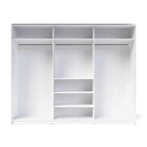 Armadio con ante scorrevoli colore rovere con specchio 255x205H cm - Zegna