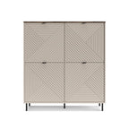 Credenza 4 ante design geometrico colore cashmere e top rovere Mirage04