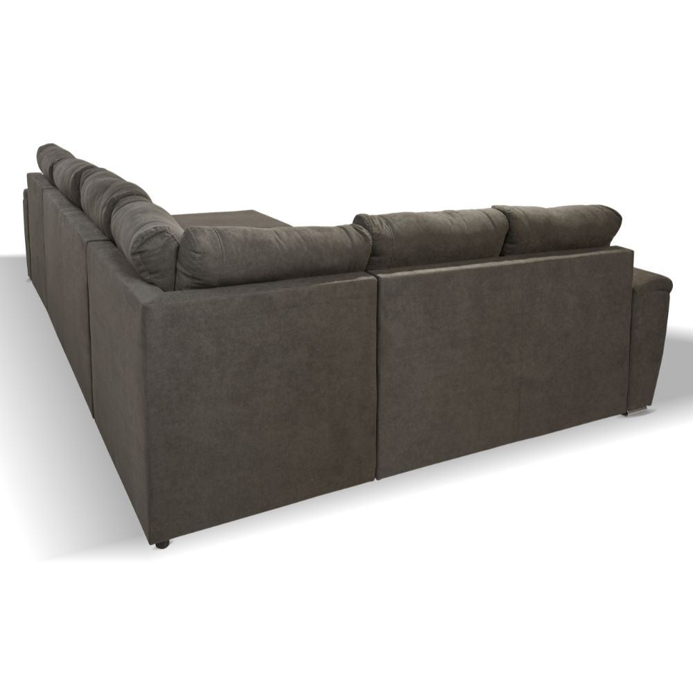 Divano angolare con letto e 2 contenitori colore khaki - Indaol