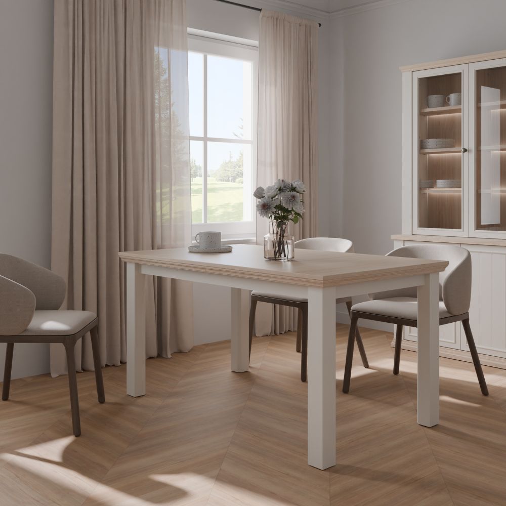 Tavolo allungabile 150/200 cm colore rovere e bianco Essenza