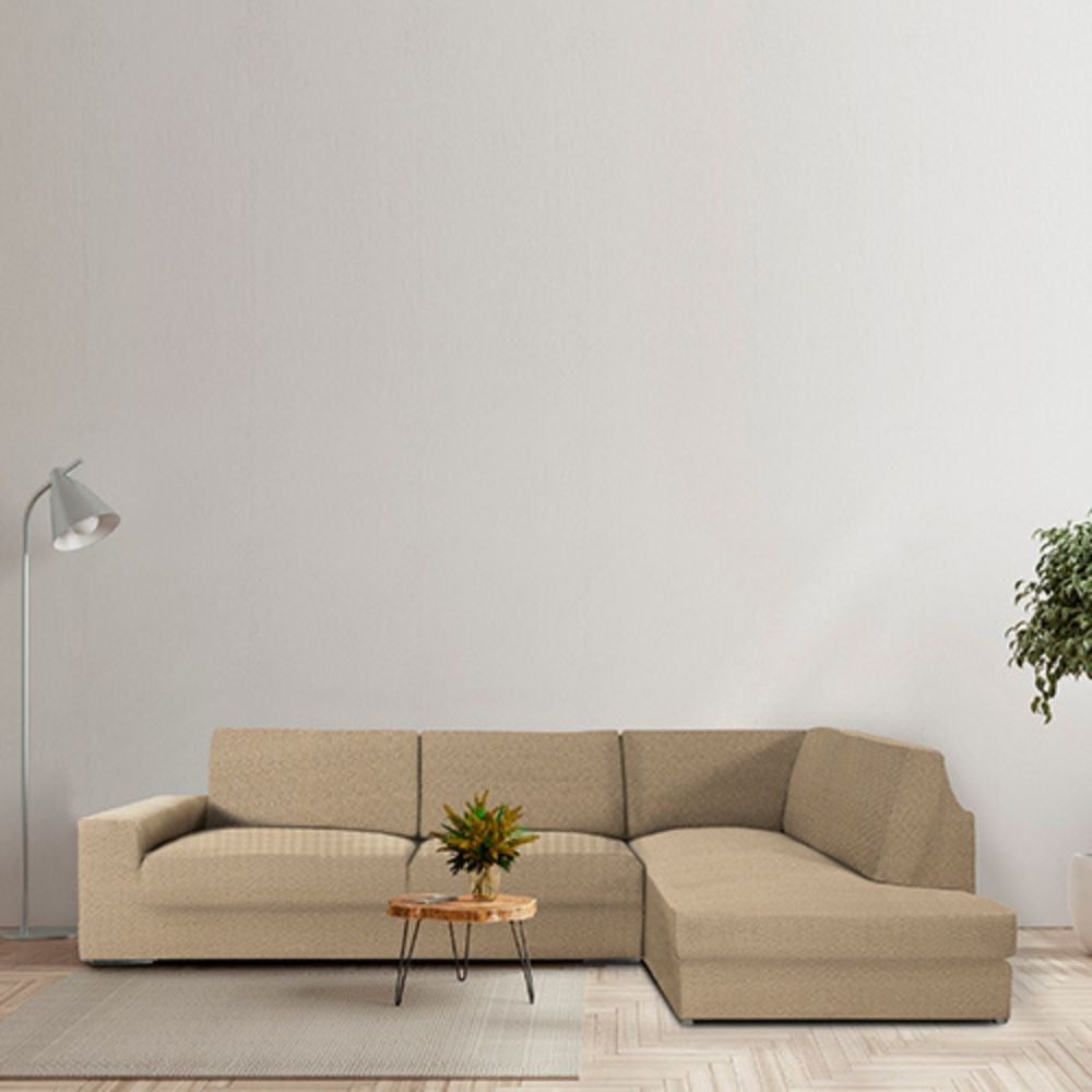 Ecksofabezug 350-500 cm rechts beige - Jaz