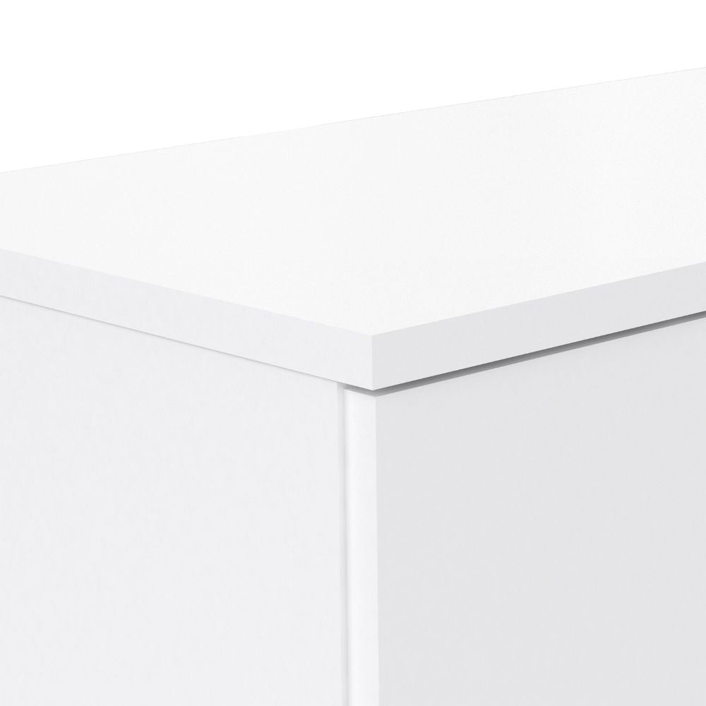 Meuble à chaussures polyvalent à 2 portes et 5 étagères couleur blanche 69x34x120H Lucio
