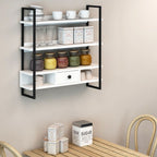 Scaffale da parete 80x75 cm con mensole e cassetto - Severo