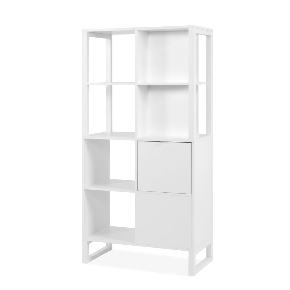 Credenza a giorno 83,5x165h cm bifacciale con ripiani colore bianco - Sumatra20A