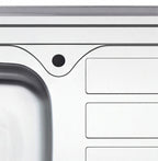 Lavello cucina da appoggio due vasche con gocciolatoio destro 120x60 cm - Samet SA46DX