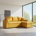 Divano con penisola reversibile funzione letto tessuto senape 225x148x91H Golf
