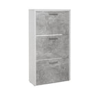 Scarpiera 61x115h cm con tre ante colore cemento e bianco - Fulda