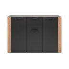 Madia 3 ante e 1 cassetto colore antracite con laterali in rovere artisan Cento01B