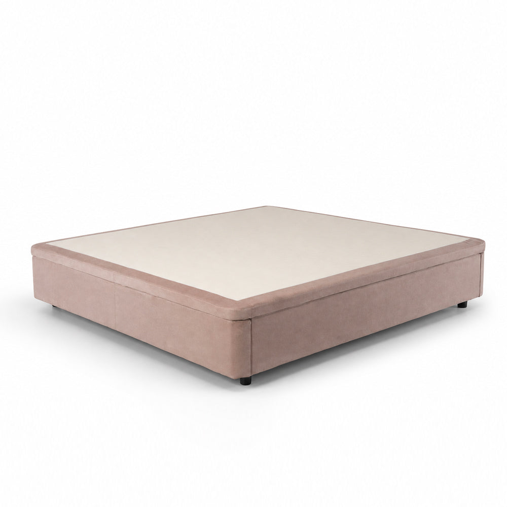 Letto matrimoniale con contenitore in tessuto tortora 180x200 Sommier