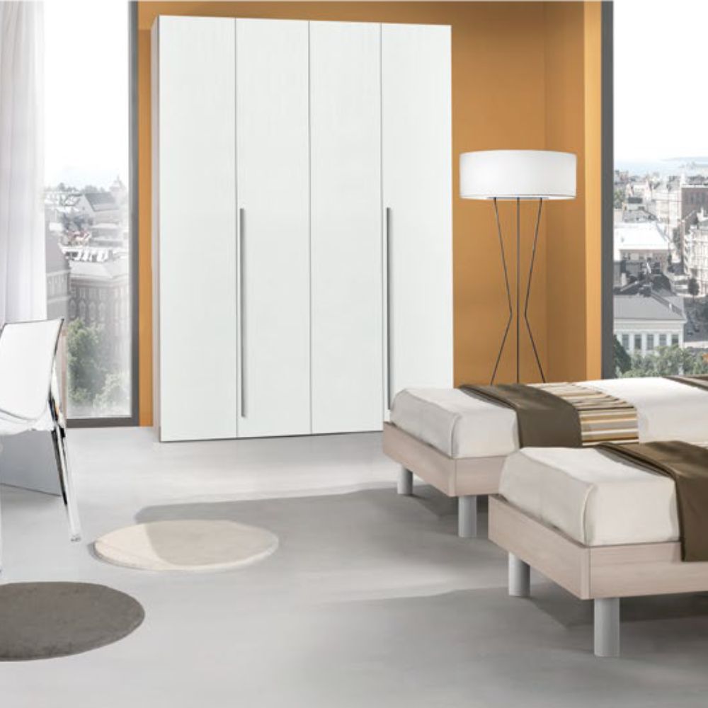 Armadio con 4 ante colore bianco larice 161x240H cm - Urano