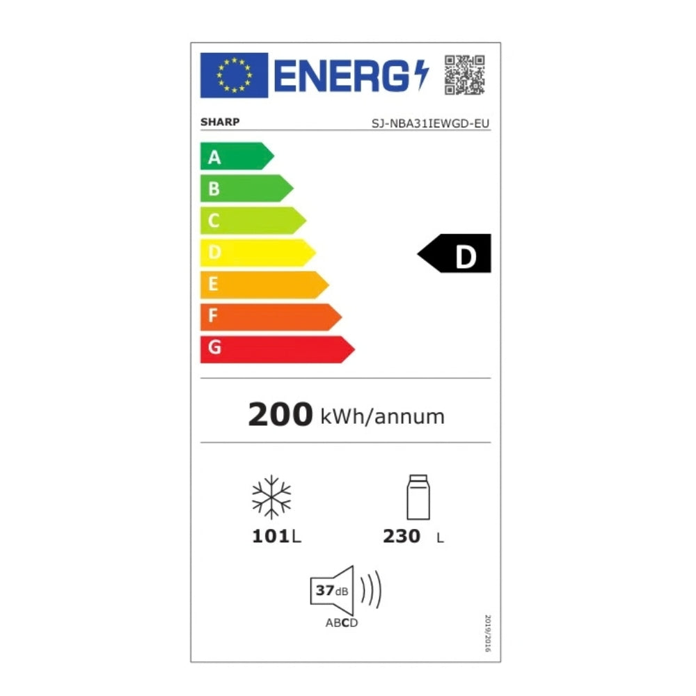 Frigorifero combinato No Frost 331 L bianco classe D Sharp SJ-NBA31IEWGD