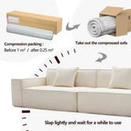 Divano sottovuoto 3 posti in tessuto grigio scuro con imbottitura in schiuma 200x100x76H Kelly