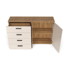 ENFILADE 4 TIROIRS + 1 PORTE CACHEMIRE/CHÊNE EVOQUE