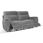 3-Sitzer-Sofa mit elektrischer Relaxfunktion, Stoff Grau - Boston