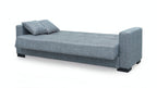 Canapé convertible 3 places coffre tissu gris 225 cm - Malpensa