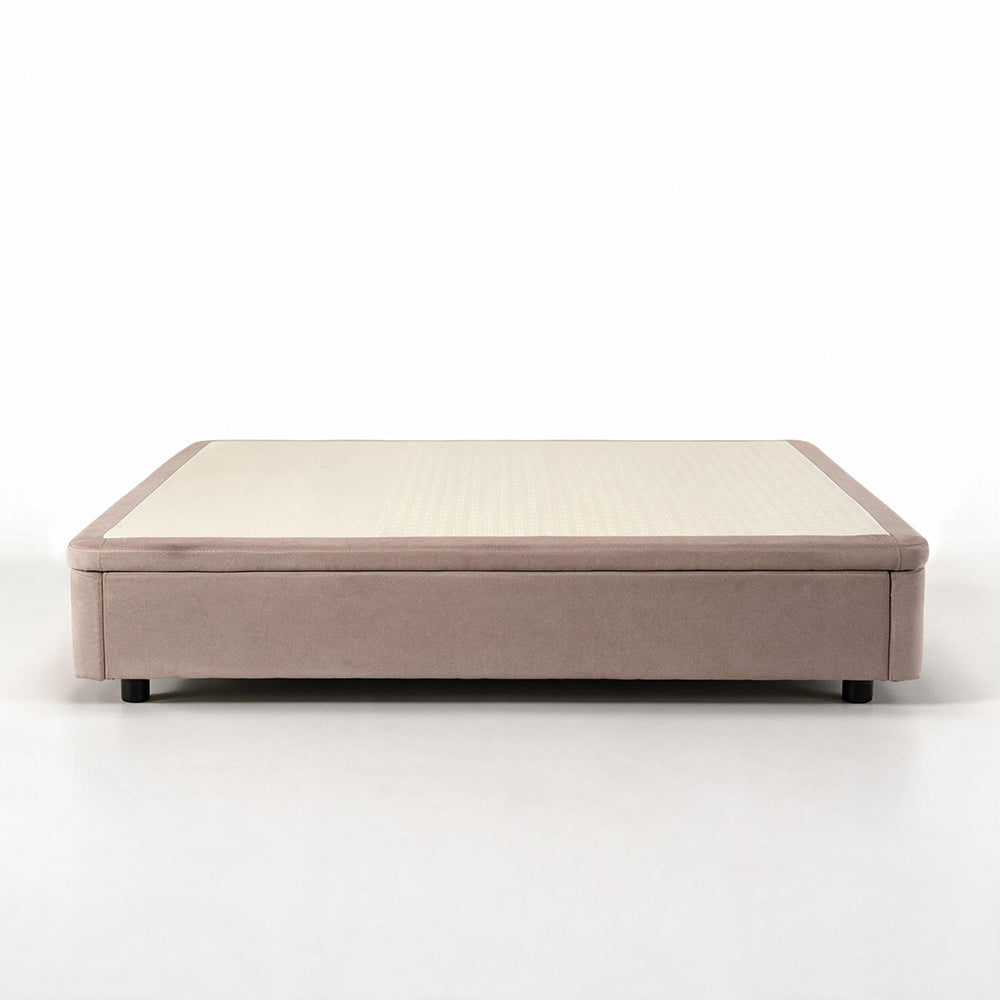 Letto matrimoniale con contenitore in tessuto tortora 180x200 Sommier