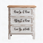 Mobile multiuso shabby chic 3 cassetti colore bianco e top overe H 70 cm Breslavia