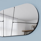 Miroir mural ovale avec design abstrait et fond noir 80x40H Otis