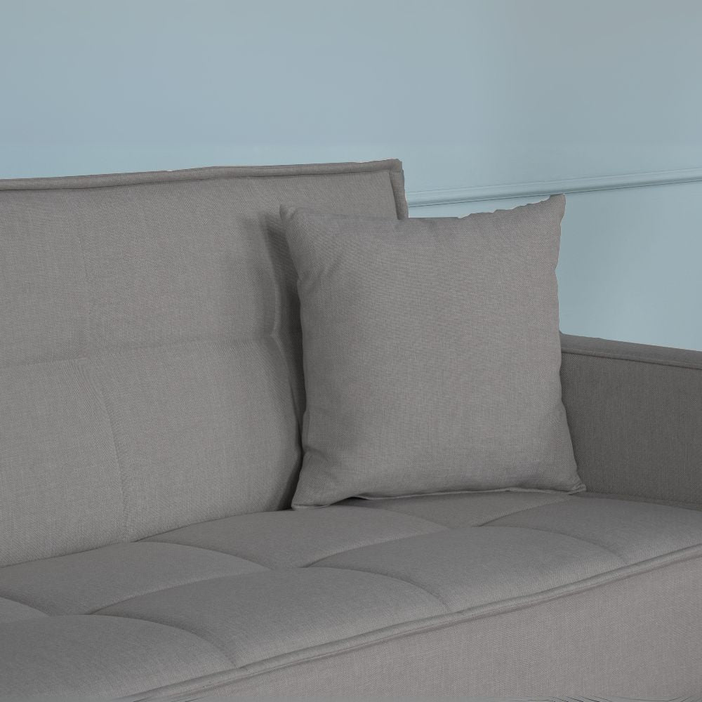 Divano letto con contenitore 3 posti in vellutino colore grigio - Legen