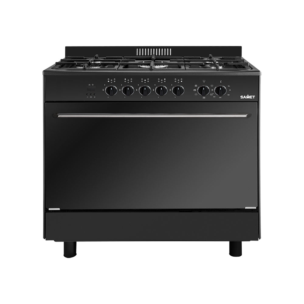 Cucina a gas 90x60 cm nera con forno multifunzione Classe A Stromboli Samet