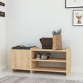 Schuhbank 100x44h cm mit Tür und Ablagen Eiche - Sunno