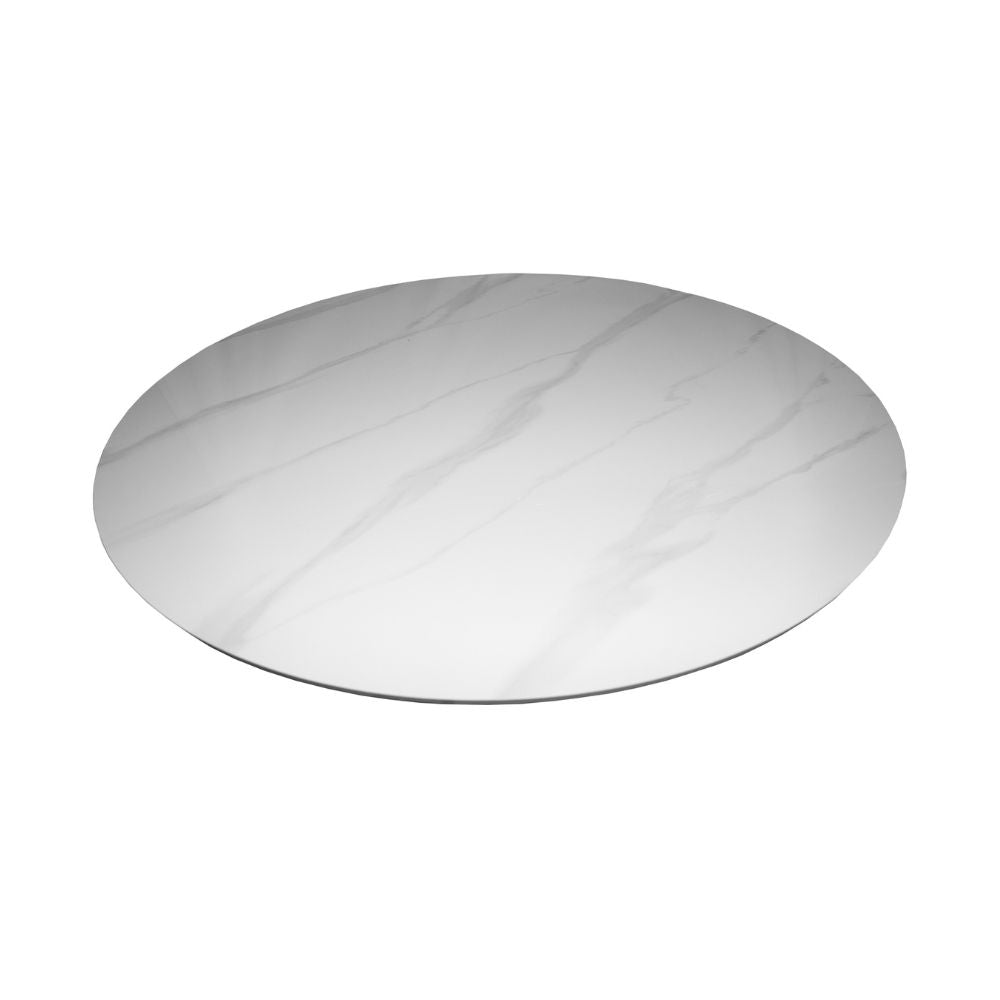 Tavolo rotondo con piano effetto marmo bianco 150x150x76H Punto