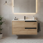 Mobile bagno sospeso 80 cm con cassetti colore rovere miele - Former