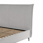 Letto matrimoniale con contenitore in tessuto grigio chiaro Line