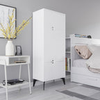 Meuble armoire multi-usages à 4 portes coloris blanc 60x35.6x151H cm - Spotik