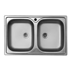 Doppelspülbecken aus Edelstahl zum Einbau 79x50 cm – Classic 170