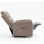 Fauteuil releveur 1 moteur en tissu couleur cappuccino - Lorena