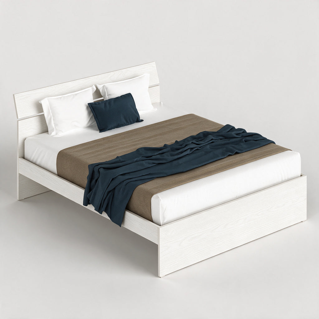 Letto matrimoniale in legno colore bianco frassinato LETTO160TPBF