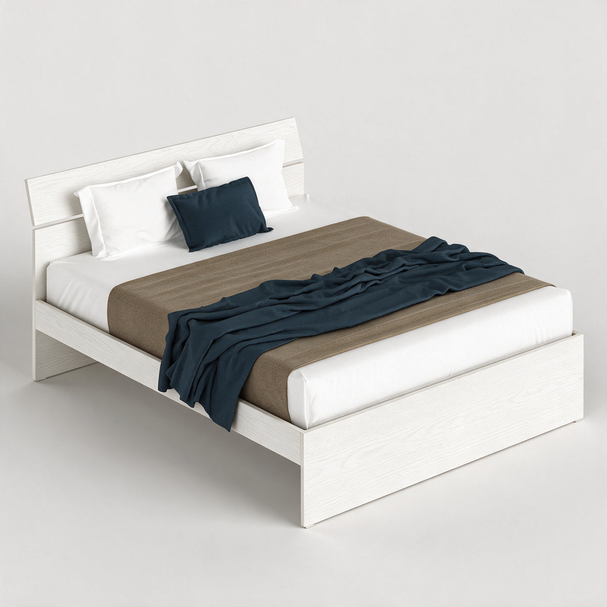 Letto matrimoniale in legno colore bianco frassinato LETTO160TPBF
