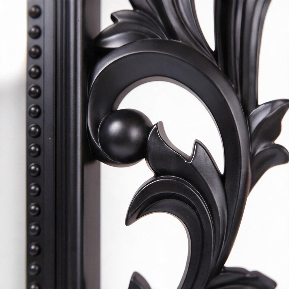 Specchio con cornice intagliata stile barocco in polipropilene colore nero 62x86H cm