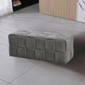 Rechteckiger Pouf in Flechtoptik, grau, 104x39H cm - Artur