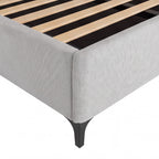 Letto matrimoniale con contenitore in tessuto grigio chiaro Line