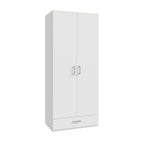 Armoire 2 portes 1 tiroir coloris blanc 89x54x210.5H Arcadia