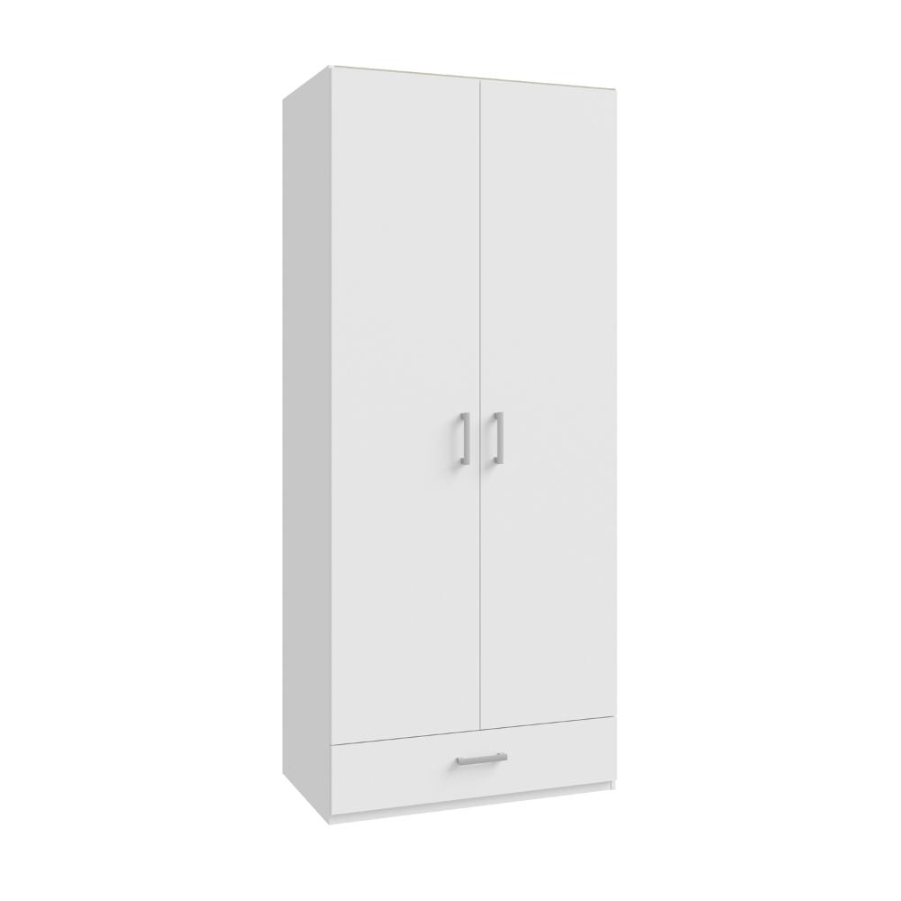 Armadio 2 ante 1 cassetto colore bianco 89x54x210.5H Arcadia