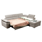 Divano letto angolare reversibile con pouf contenitore tortora Capri