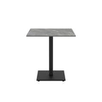 Tavolo quadrato 80x80 con piano in ceramica effetto marmo grigio e struttura nera set 2 pz Elora