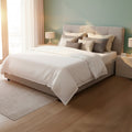 Letto Matrimoniale contenitore Ascoli 182x210x110H tessuto Enjoy tortora