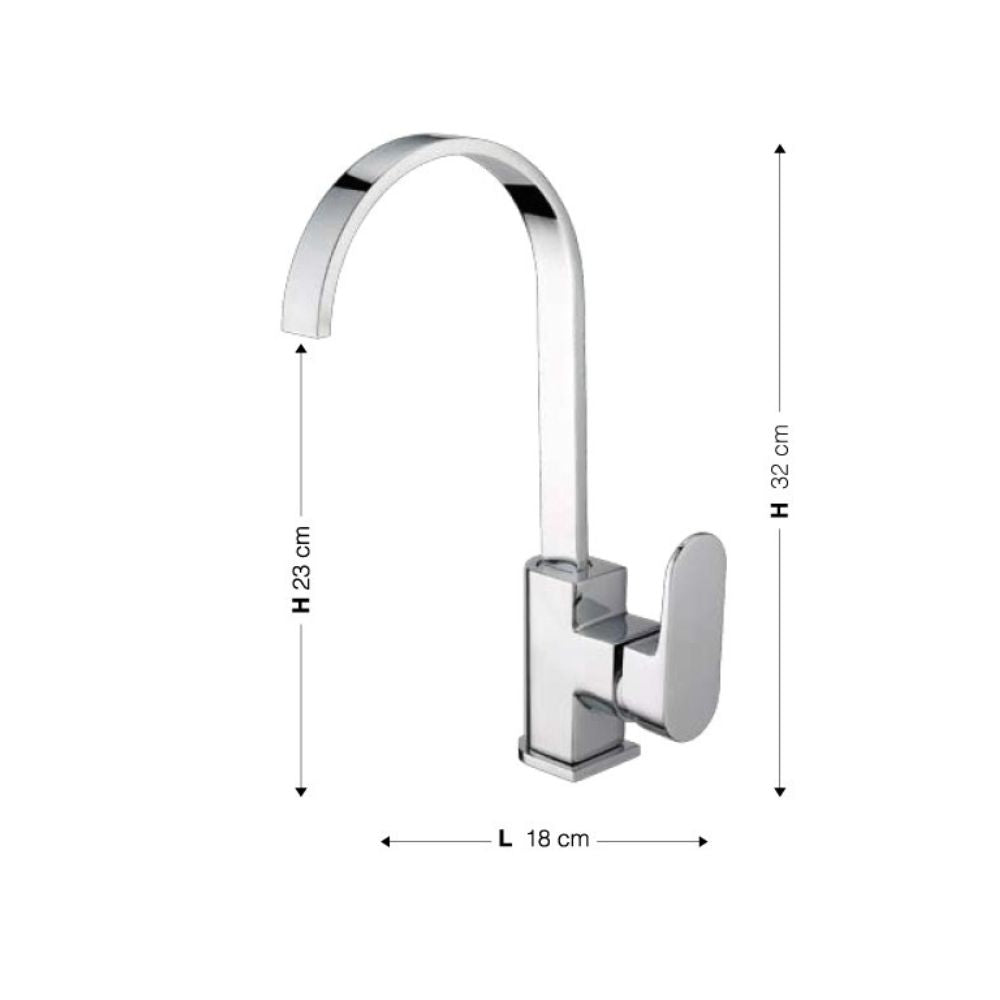 Miscelatore lavello cucina finitura cromo Samarcanda