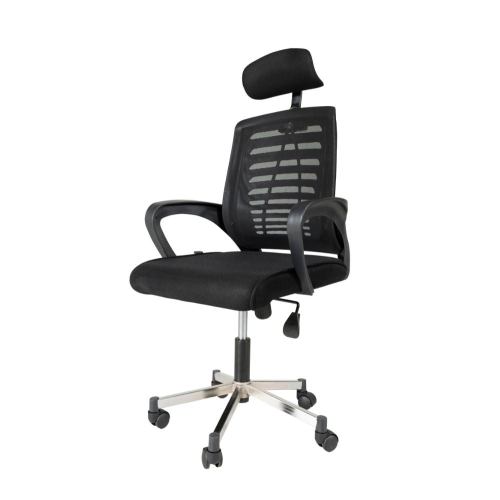 Sedia ufficio tessuto microforato colore nero Kizi