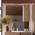 Specchio bagno con pensile Salemi 100x110h e lampada LED rovere mercure
