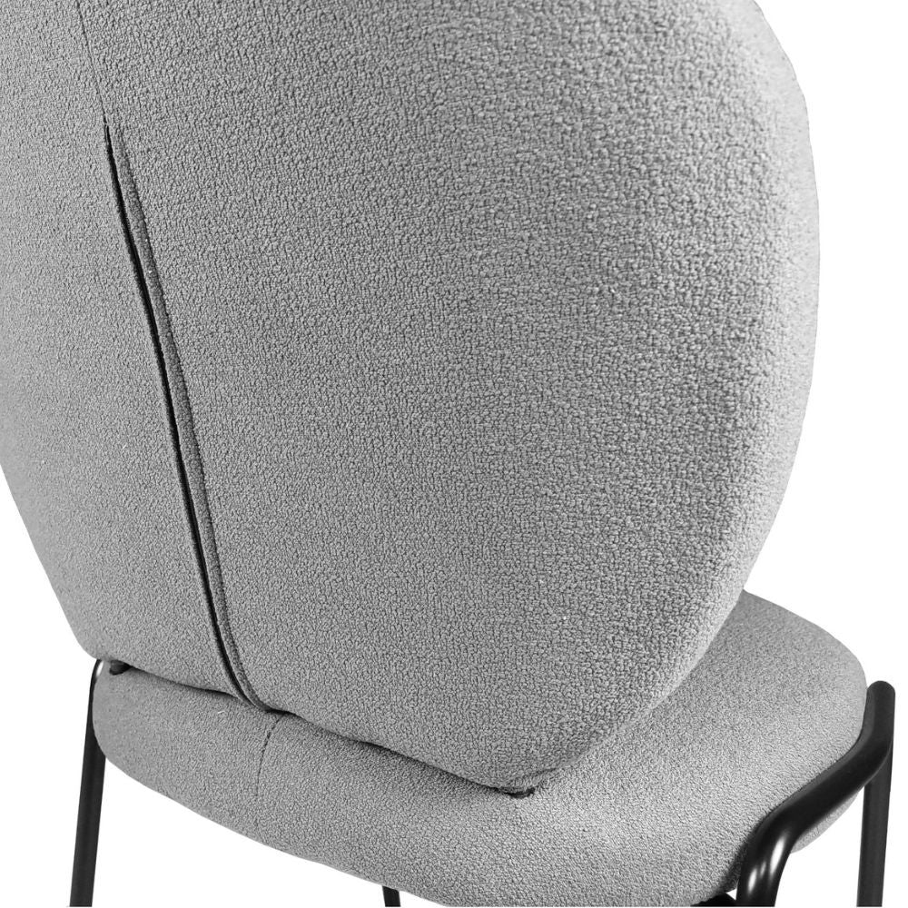 Set 2 Esszimmerstühle, Stoffbezug grau 53x94h cm - Sirio